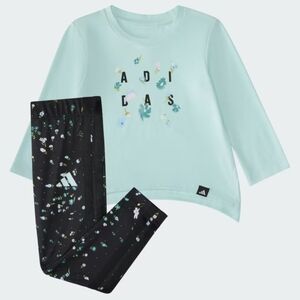 Adidas 2-Piece Long Sleeve Tee & Printed Legging Set Girls Size 4T NWOT